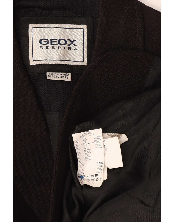 Jaqueta Blazer Geox Masculina Respira 3 Botões Reino Unido 42 XL Lã Preta