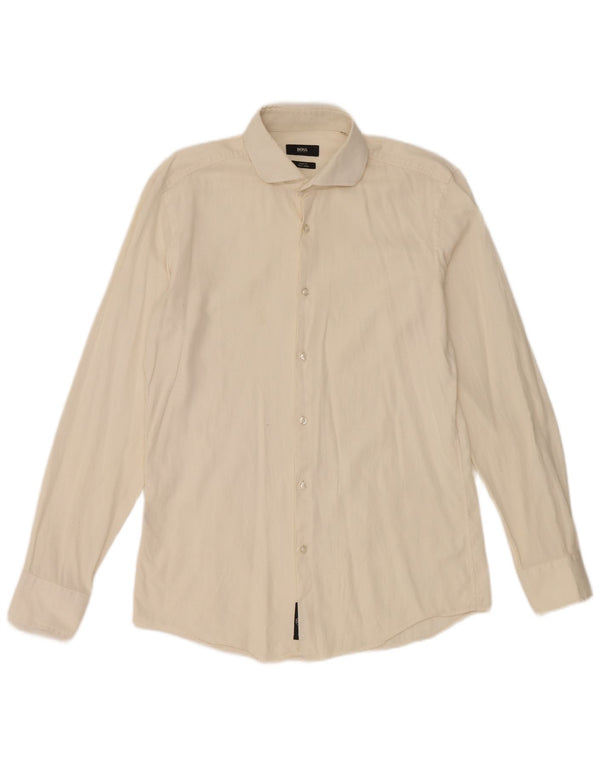 Hugo Boss Mens Slim Fit Camisa EU 40 Médio Branco