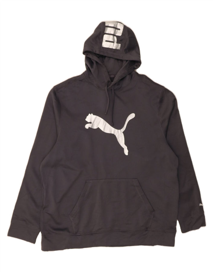 PUMA Mens Graphic Hoodie Jumper 2XL Grey Polyester Vintage Puma and Second-Hand Puma from Messina Hembry 