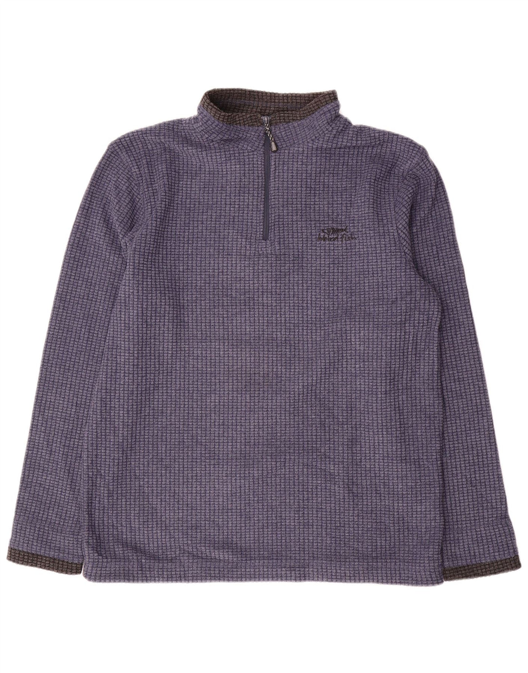 Estranho Peixe Masculino Zip Neck Fleece Jumper Grande Poliéster Colourblock Azul