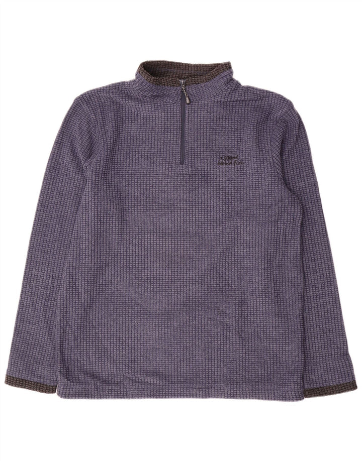 Estranho Peixe Masculino Zip Neck Fleece Jumper Grande Poliéster Colourblock Azul