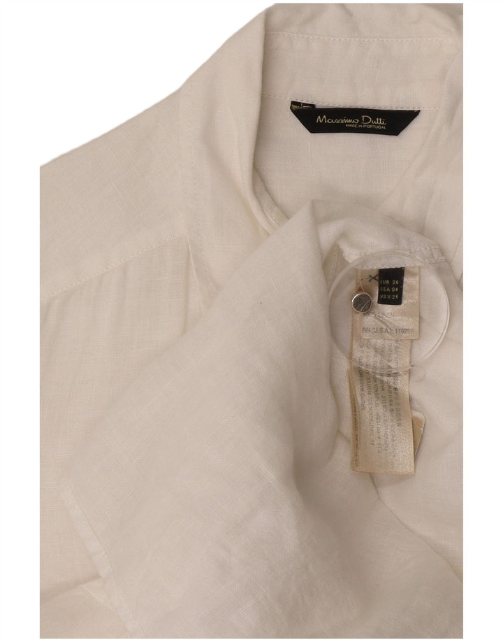Camisa oversized feminina Massimo Dutti EU 36 XS linho branco