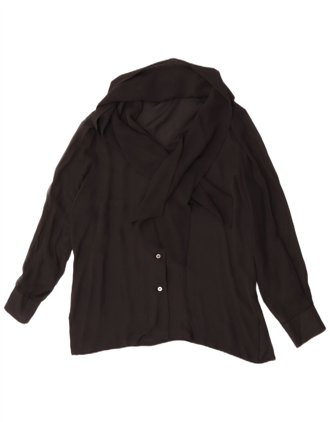 Blunauta blusa feminina com gravata frontal IT 44 seda preta média