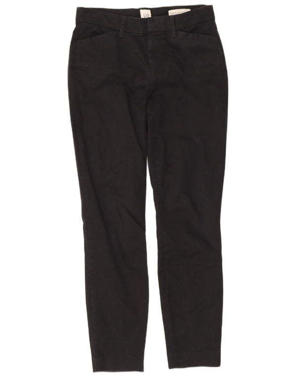 Calça feminina casual de tornozelo skinny exclusiva da Gap US 4 pequena W28 L26 preta