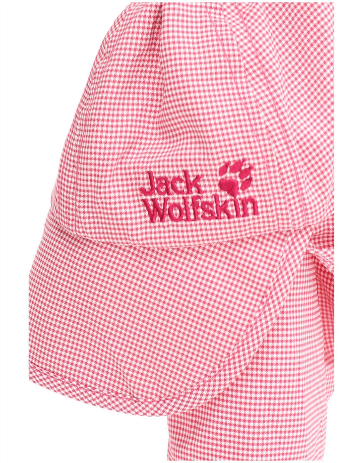 Chapéu Jack Wolfskin feminino com decote drapeado 4-5 anos pequeno rosa Houndstooth