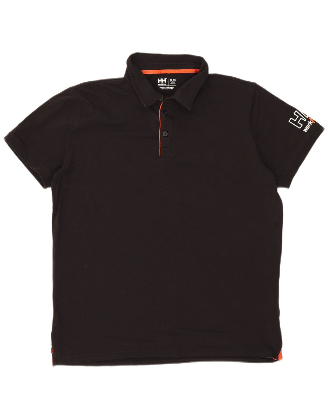 Camisa pólo gráfica masculina Helly Hansen 2XL algodão preto