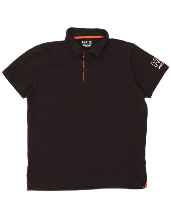 Camisa pólo gráfica masculina Helly Hansen 2XL algodão preto