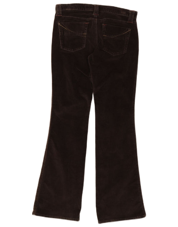 Calça feminina flare de veludo cotelê Gap cintura baixa Reino Unido 12 médio W30 L32 marrom