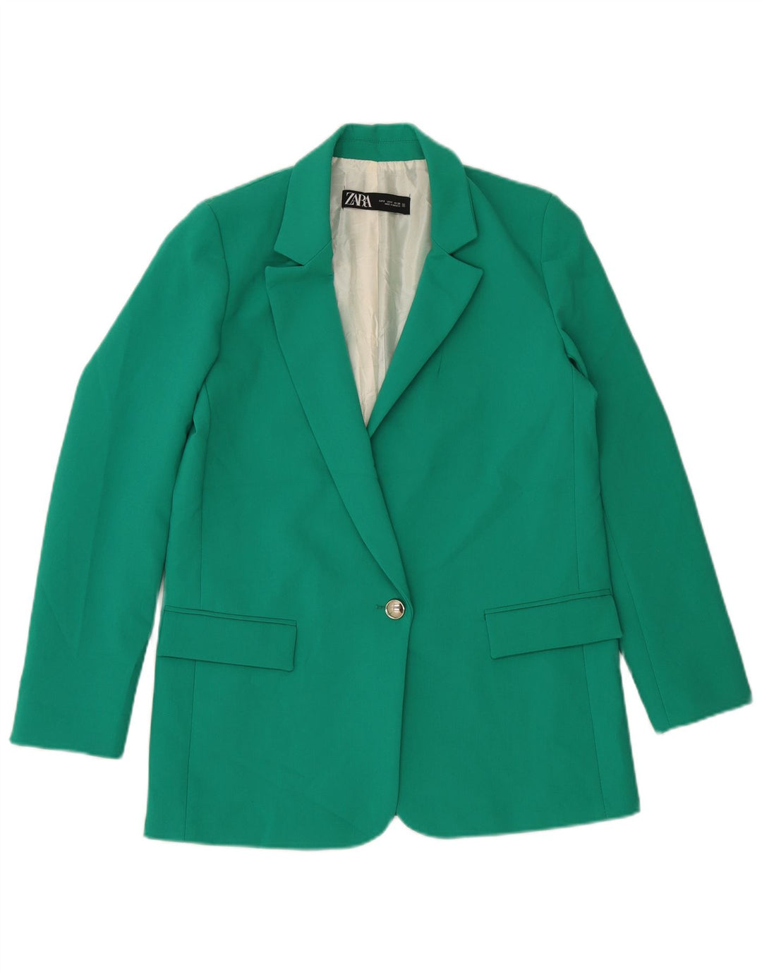 Jaqueta blazer feminina Zara com 1 botão Reino Unido 10 pequeno verde