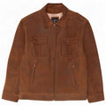 Jaqueta de couro militar masculina Engbers IT 58 4XL marrom