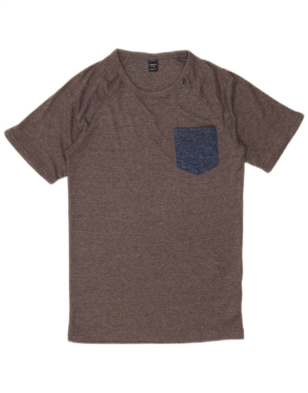 Camiseta feminina REPLAY UK 10 poliéster manchado cinza pequeno