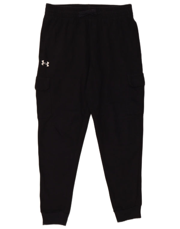 Calça de treino masculina Under Armour Cargo Joggers grande algodão preto