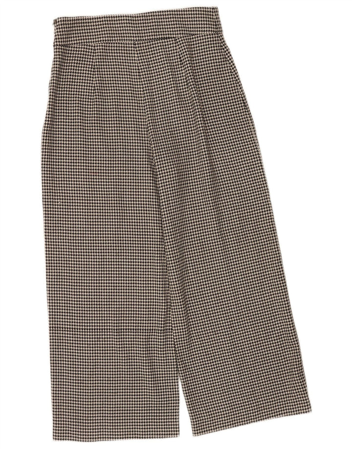 Zara Calça feminina cortada média W28 L24 preta Houndstooth