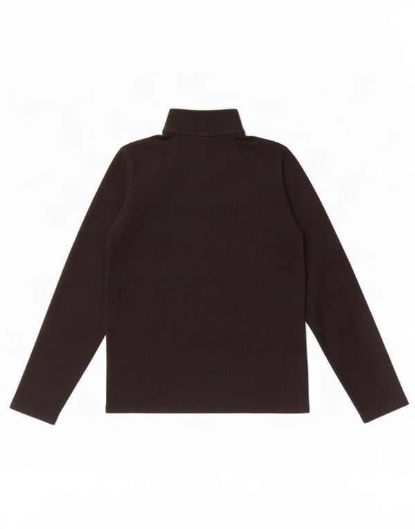 Suéter de lã feminino The North Face com zíper e gola UK 10 pequeno poliéster preto