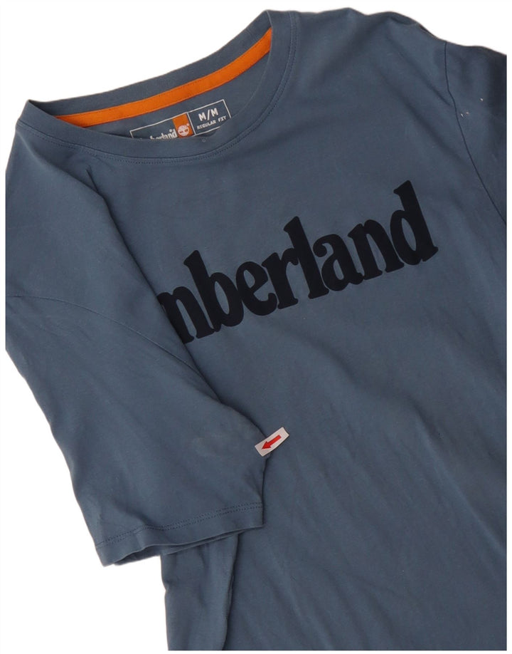 Camiseta masculina TIMBERLAND Regular Fit Graphic Top Médio Algodão Azul