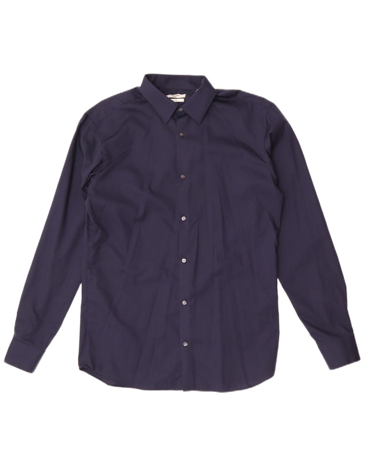 Camisa masculina Jack & Jones Regular Fit média algodão azul marinho