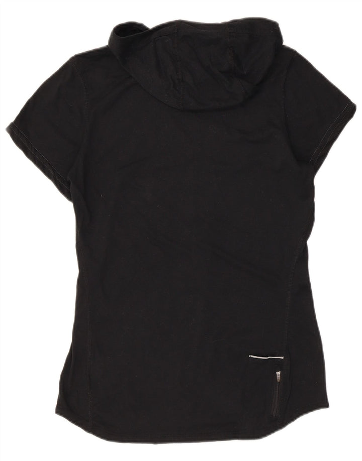 Camiseta Nike Feminina Dri Fit com Capuz Top UK 10 Pequena Poliéster Preta
