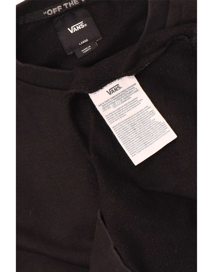 Vans feminino gráfico moletom jumper UK 16 grande algodão preto