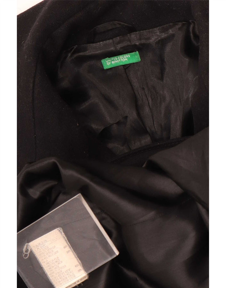 Sobretudo feminino Benetton UK 14 lã preta média