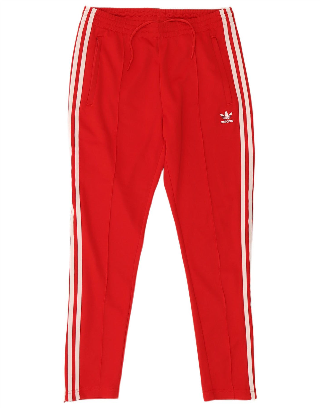 Calças de treino femininas ADIDAS UK 12/14 médio vermelho poliéster