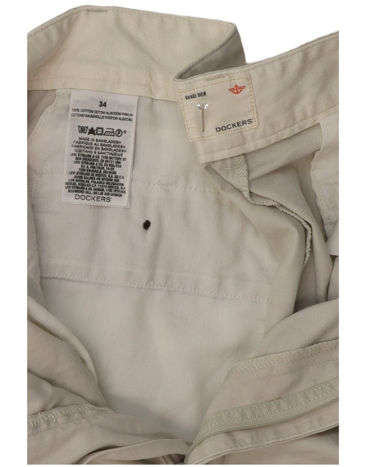 Dockers Mens Khakis Chino Shorts W34 Grande Algodão Cinza