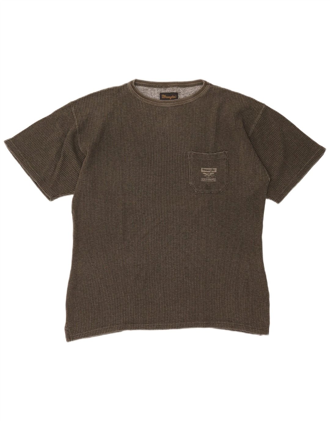 Camiseta masculina Wrangler Top grande de algodão cáqui