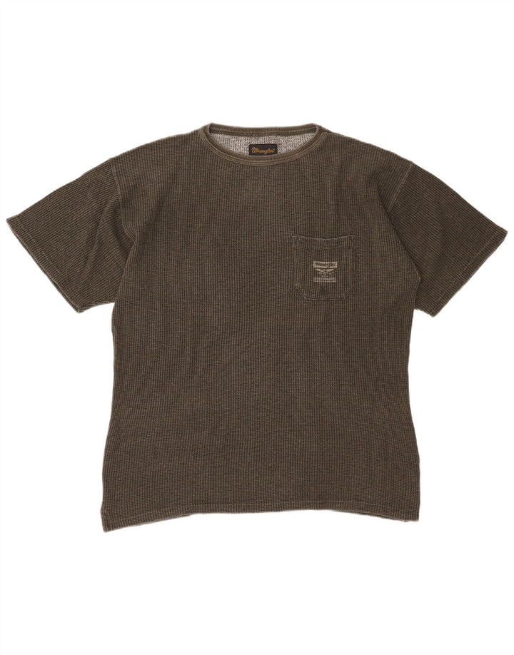 Camiseta masculina Wrangler Top grande de algodão cáqui