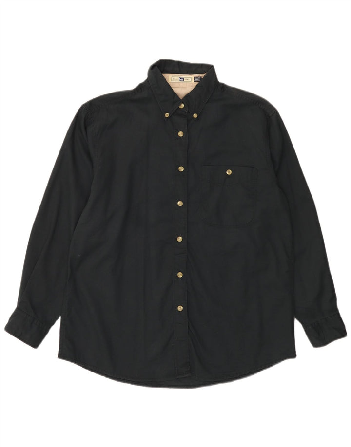 Camisa oversized feminina LEE Reino Unido 14 algodão preto médio