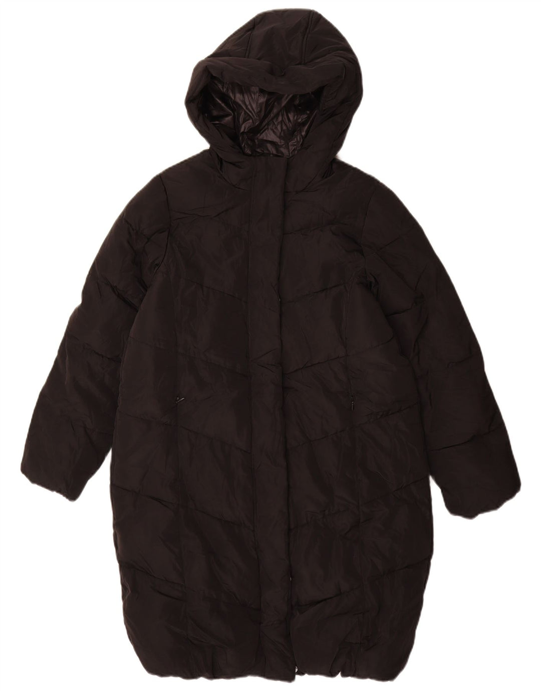 Casaco acolchoado com capuz para meninas Marks & Spencer 11-12 anos poliéster preto