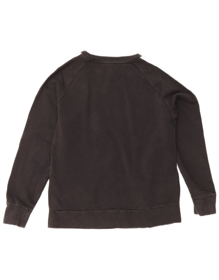 Adidas Womens Sweatshirt Jumper UK 12/14 Médio Algodão Preto