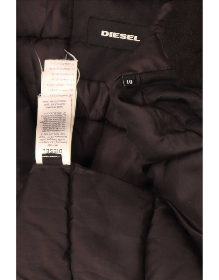 Jaqueta Parka com capuz para meninas Diesel 9-10 anos poliéster preto