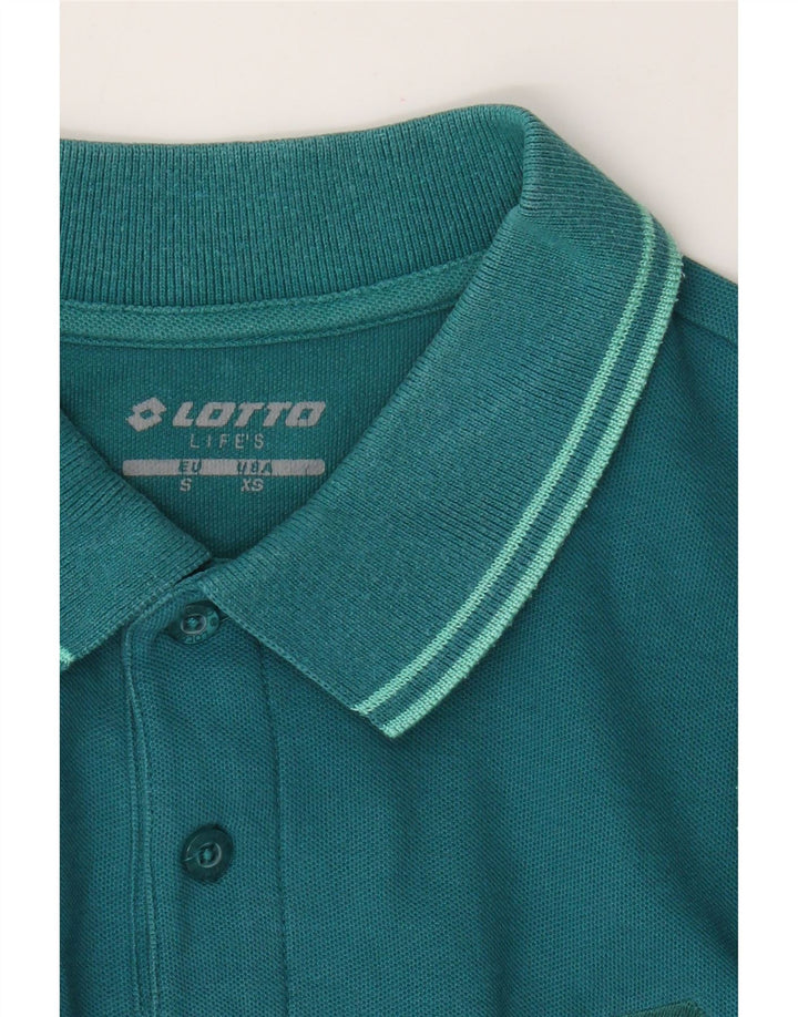 Camisa polo masculina Lotto pequena listrada turquesa
