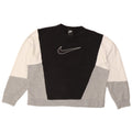 NIKE Womens Crop Oversized Sweatshirt Jumper UK 14 Médio Preto