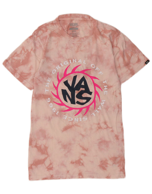 Vans Camiseta masculina gráfica Top XS rosa algodão tie-dye