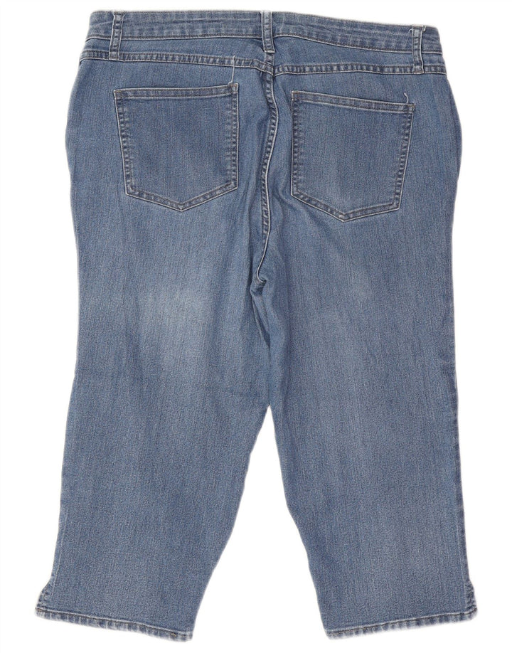 Lee Womens Riders Mid Rise Capri Jeans EUA 14 Grande W32 L18 Azul Algodão