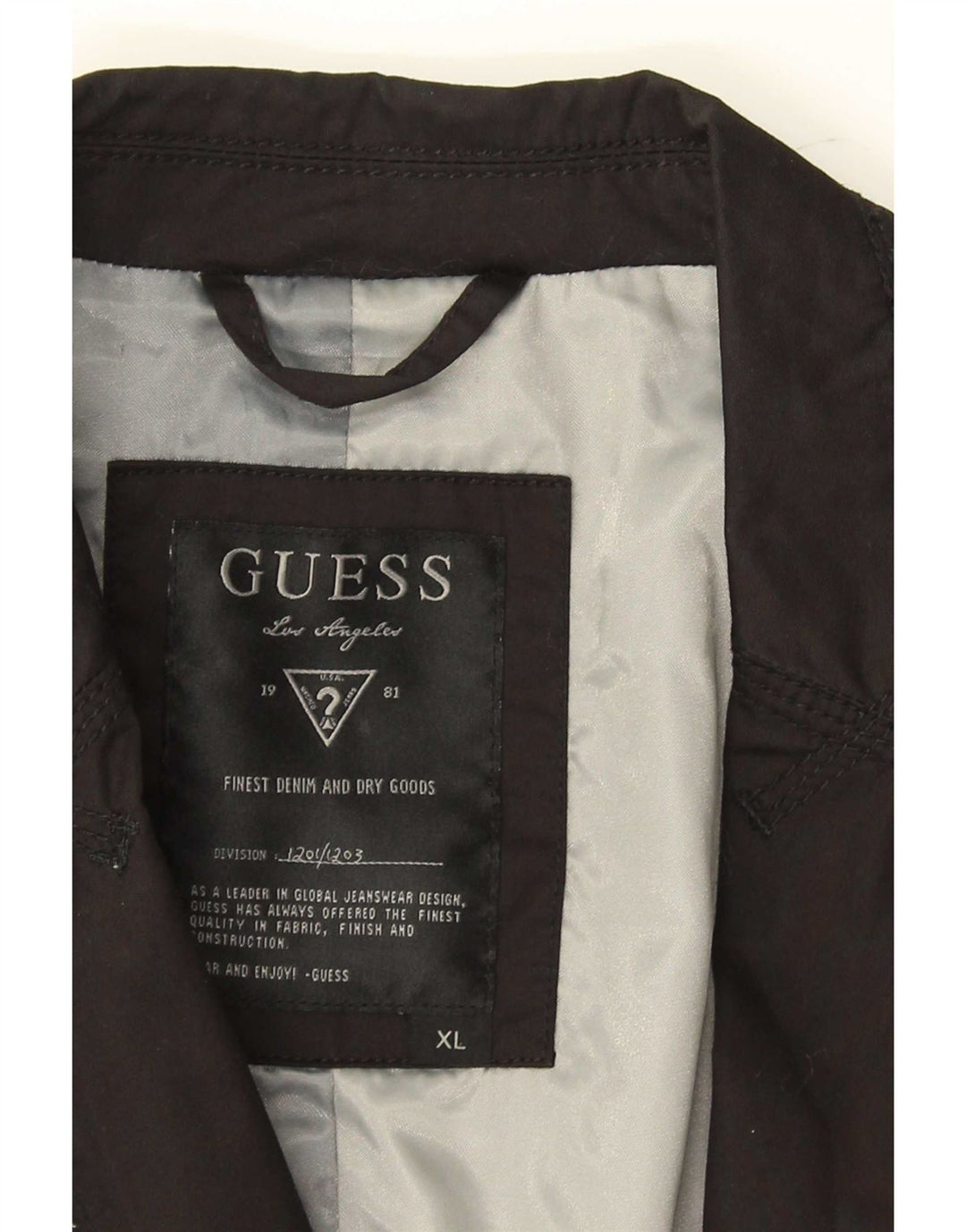 Jaqueta Blazer Masculina Guess com 1 Botão UK 42 XL Algodão Preto