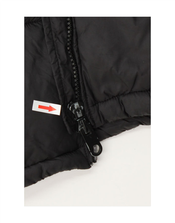 Colete acolchoado com capuz feminino Zara UK 14 poliéster preto médio