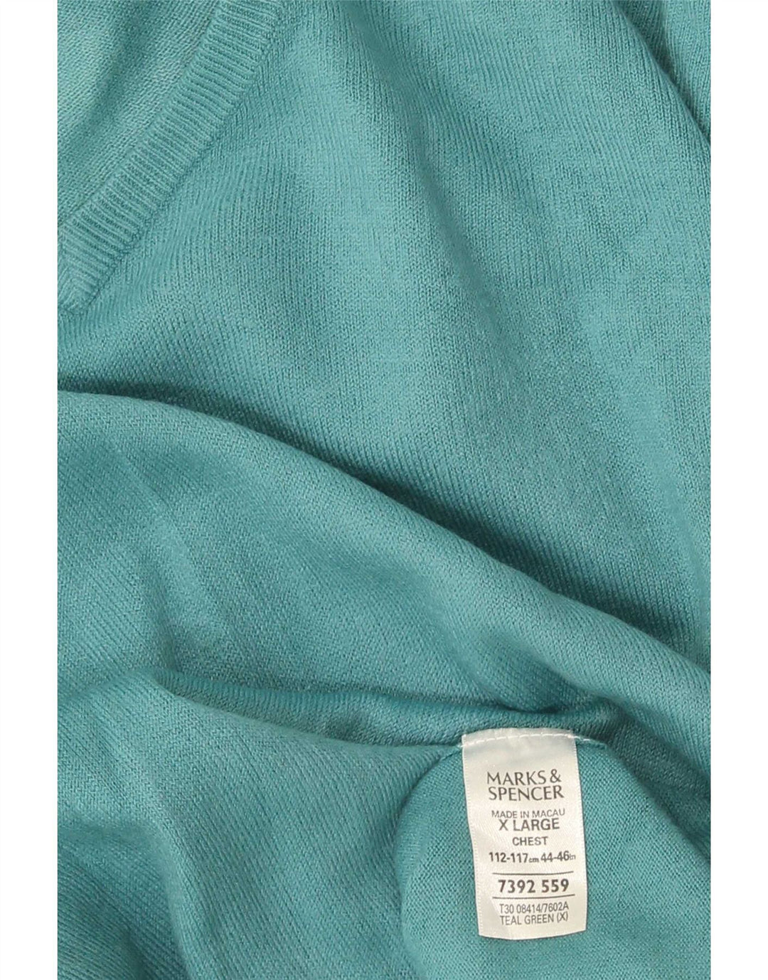 Suéter masculino Marks & Spencer com decote em V XL verde acrílico