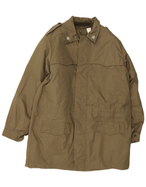 Jaqueta militar masculina vintage IT 54 2XL poliamida cáqui