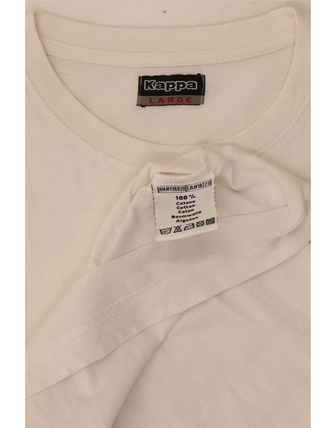 Camiseta gráfica masculina Kappa Top grande de algodão branco