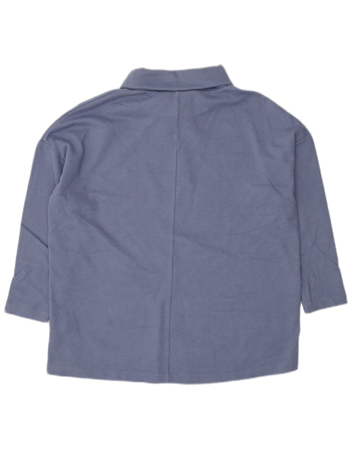 Suéter feminino Cos com gola alta e gola alta Reino Unido 10 lã azul pequena