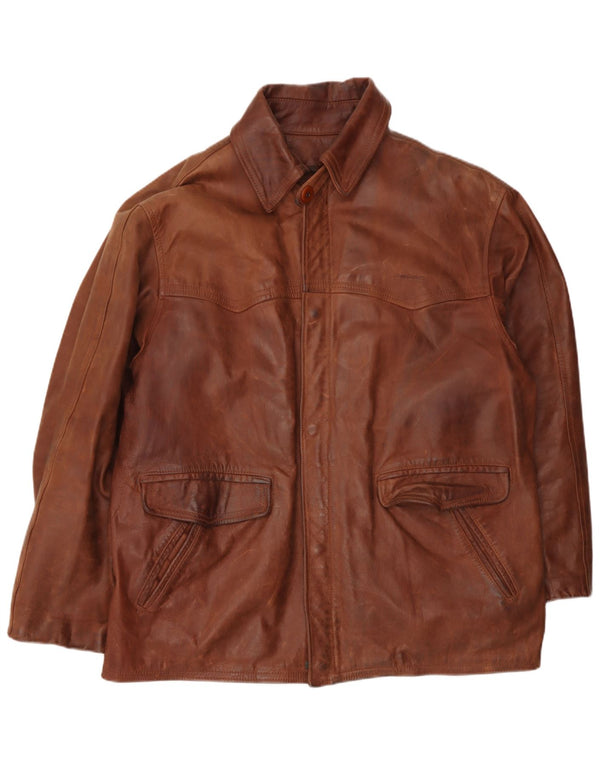 Jaqueta de couro masculina vintage Reino Unido 40 grande couro marrom