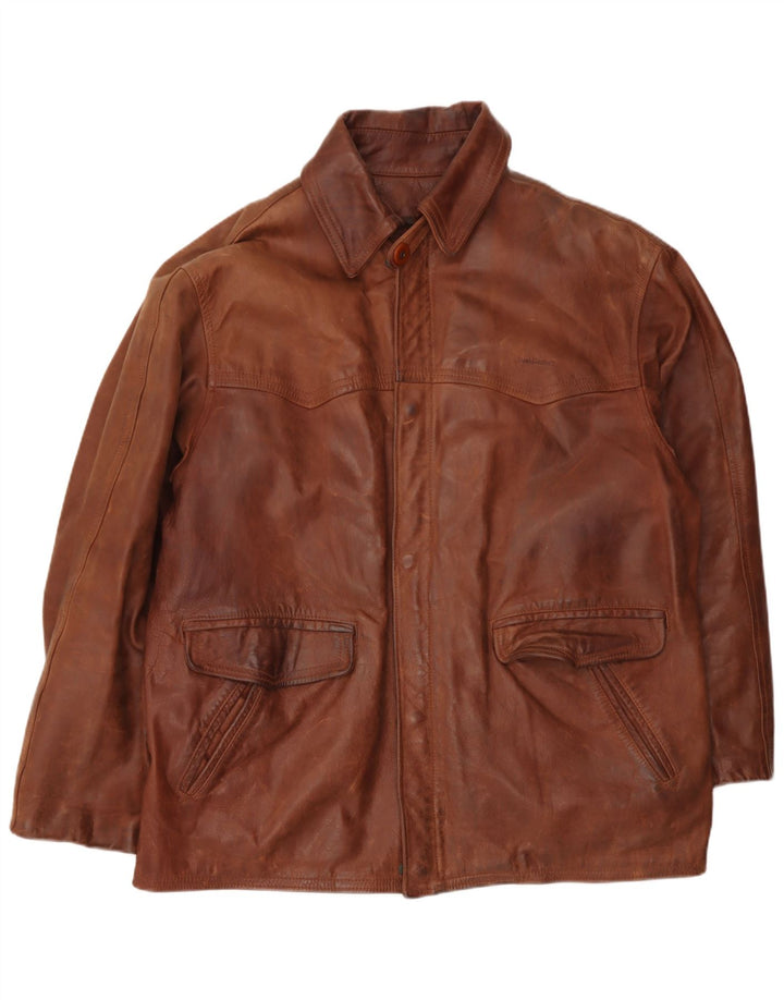Jaqueta de couro masculina vintage Reino Unido 40 grande couro marrom
