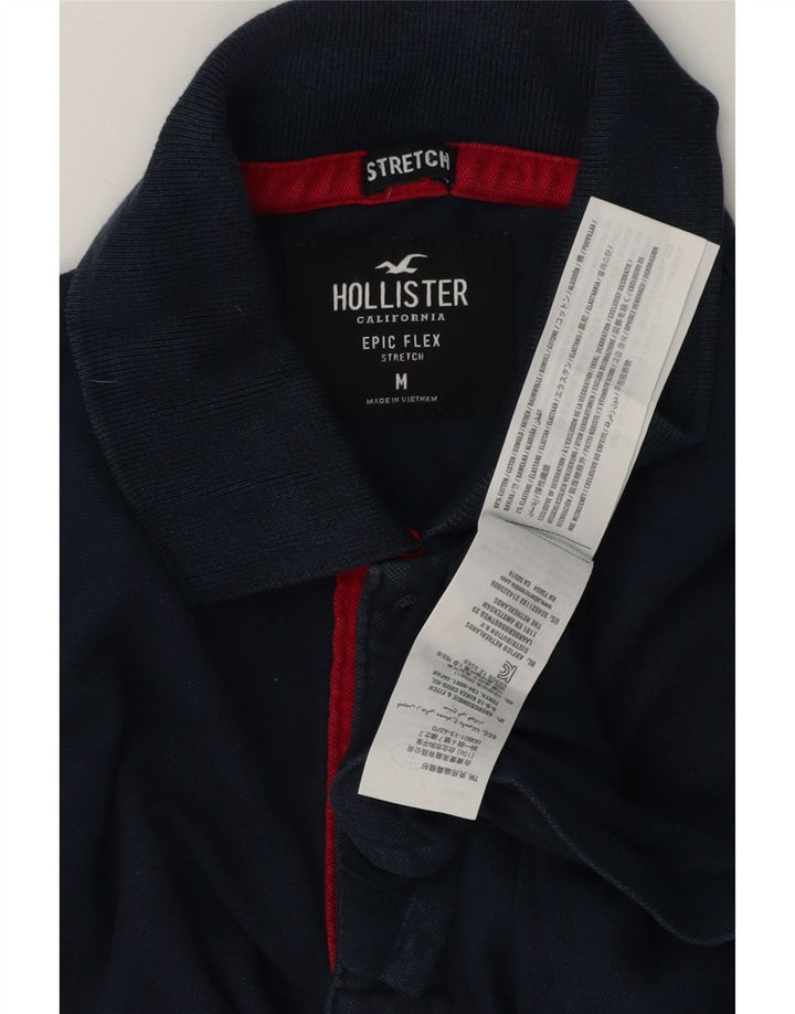 Camisa polo masculina Hollister de algodão azul marinho médio
