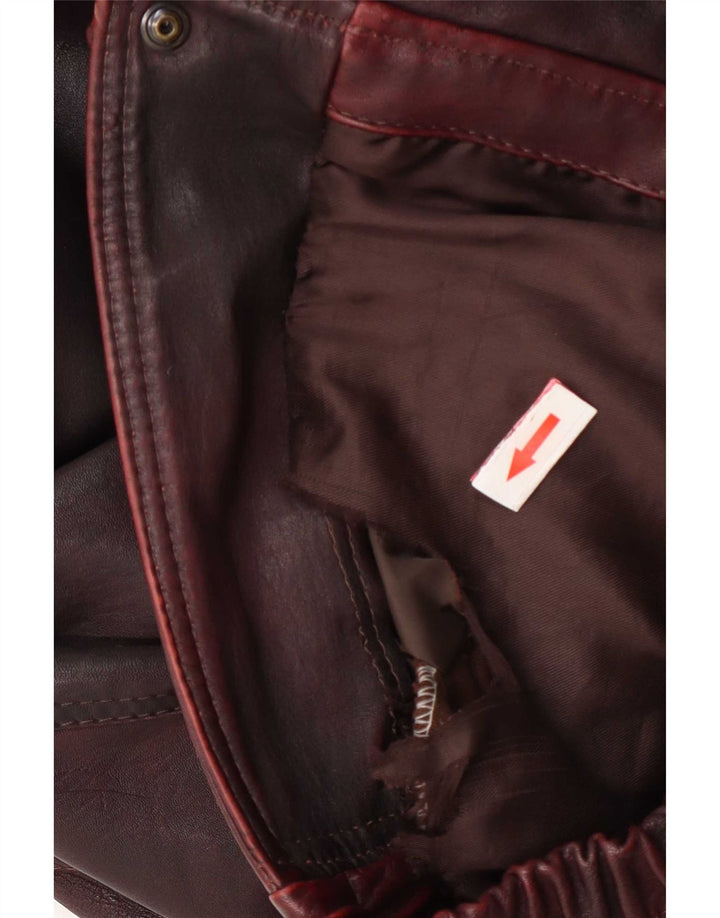 Jaqueta de couro masculina vintage IT 50 grande Borgonha