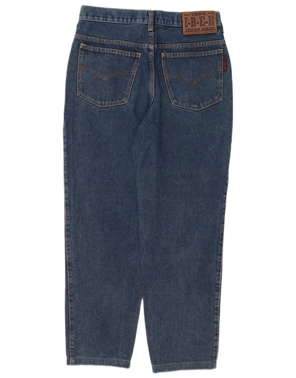 Calça jeans feminina cintura alta Iber IT 48 XL W30 L28 azul algodão
