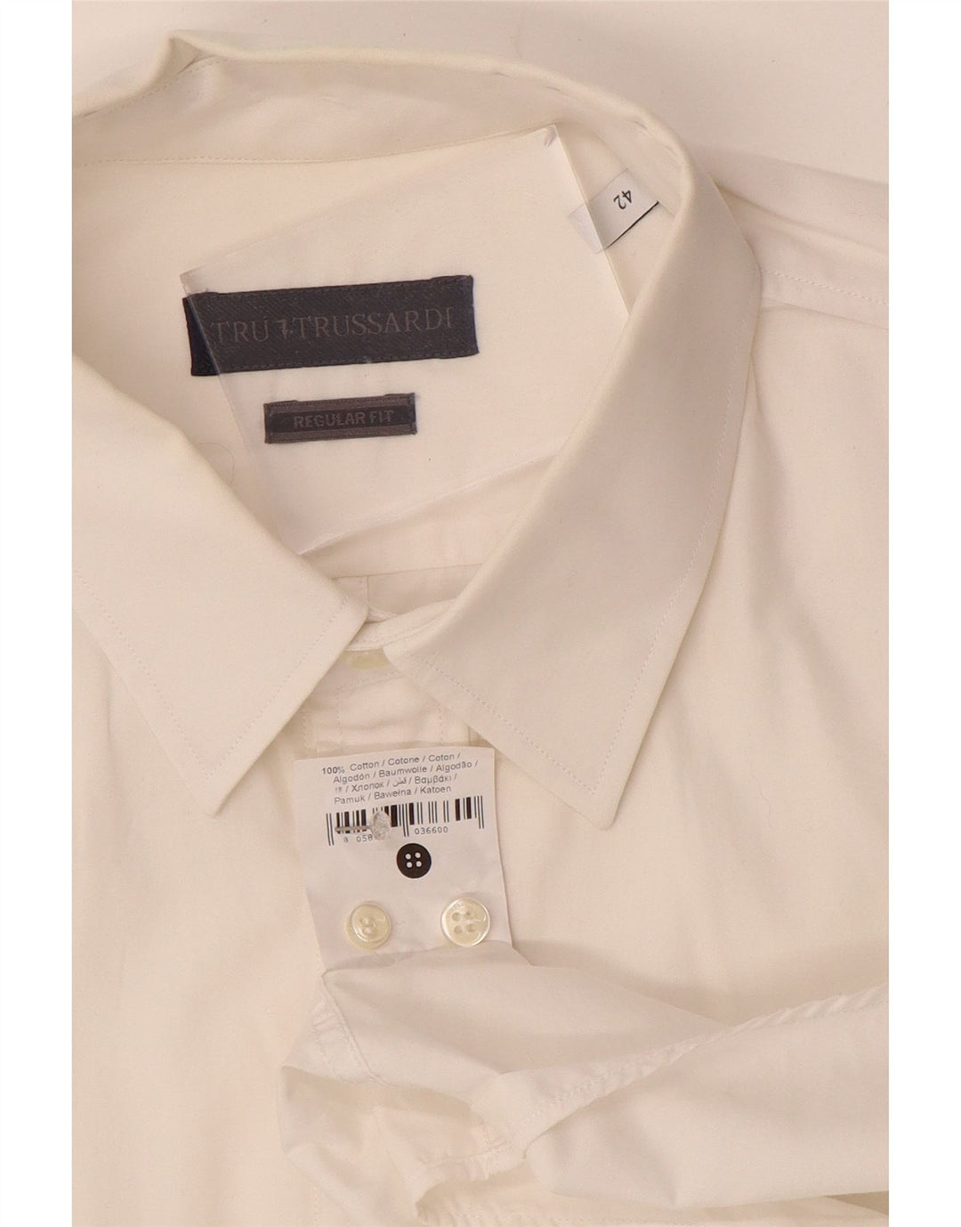 Camisa masculina TRUSSARDI tamanho 42 grande algodão branco