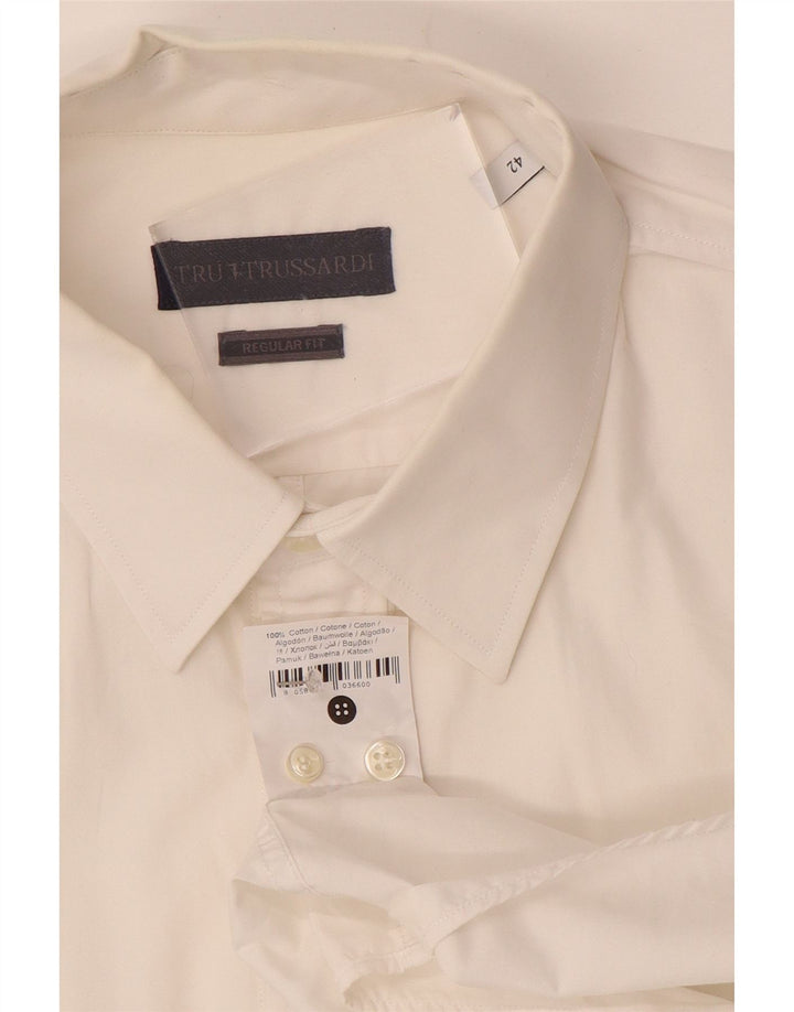 Camisa masculina TRUSSARDI tamanho 42 grande algodão branco