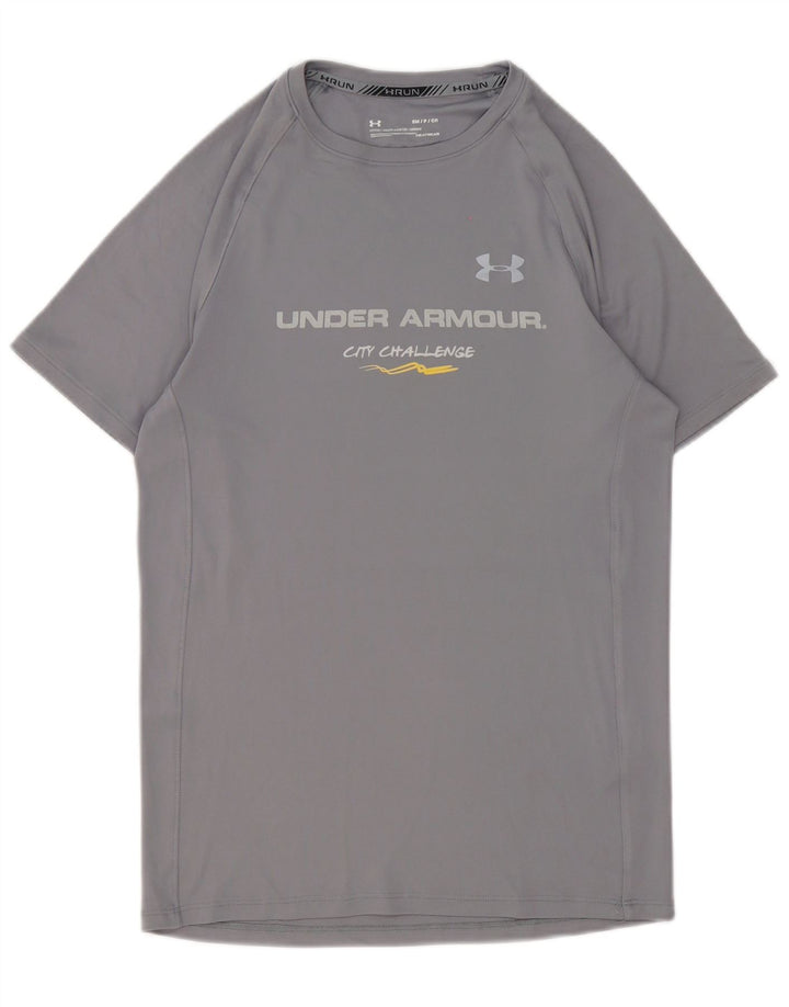 Under Armour Mens Heat Gear Graphic Camiseta Top Pequeno Poliéster Cinza