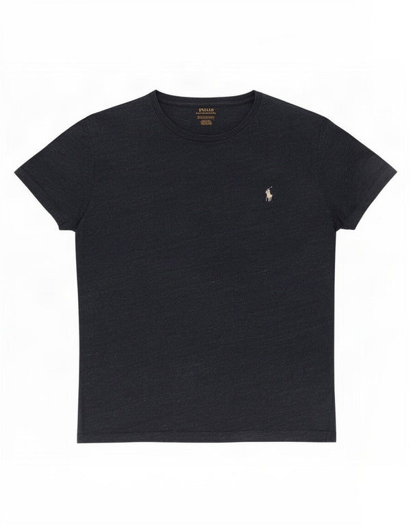 Polo Ralph Lauren Camiseta feminina Top UK 10 Pequeno algodão manchado azul marinho